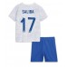 Billige Frankrike William Saliba #17 Bortetrøye Barn VM 2022 Kortermet (+ korte bukser)